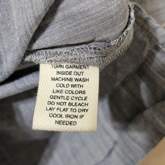 Westbound Blue Blouse with Bell Sleeves and Mandarin Collar PETITE Sz M - Picture 8 of 8